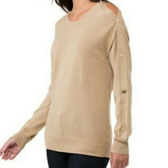 MICHAEL Michael Kors Gold Metallic Sweater - Picture 1 of 16